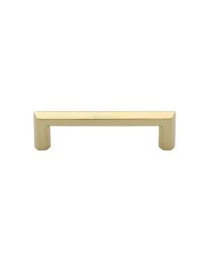 Heritage Brass Cabinet Pull Hex Profile Design 102mm CTC Polished Brass Finish