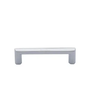 Heritage Brass Cabinet Pull Hex Profile Design 102mm CTC Polished Chrome Finish