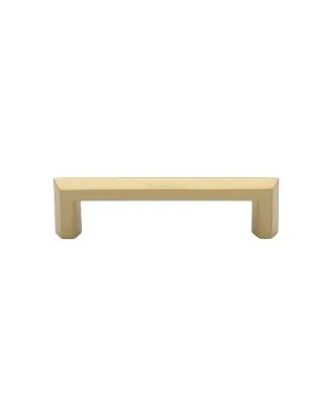 Heritage Brass Cabinet Pull Hex Profile Design 102mm CTC Satin Brass Finish