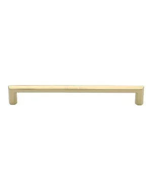 Heritage Brass Cabinet Pull Hex Profile Design 203mm CTC Polished Brass Finish