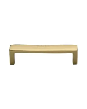 Heritage Brass Cabinet Pull Wide Metro Design 101mm CTC Polished Brass Finish