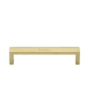 Heritage Brass Cabinet Pull Wide Metro Design 128mm CTC Polished Brass Finish
