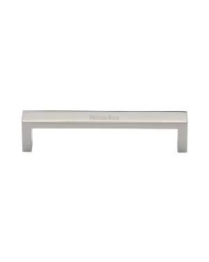 Heritage Brass Cabinet Pull Wide Metro Design 128mm CTC Polished Nickel Finish