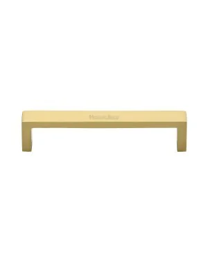 Heritage Brass Cabinet Pull Wide Metro Design 128mm CTC Satin Brass Finish