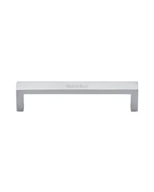 Heritage Brass Cabinet Pull Wide Metro Design 128mm CTC Satin Chrome Finish