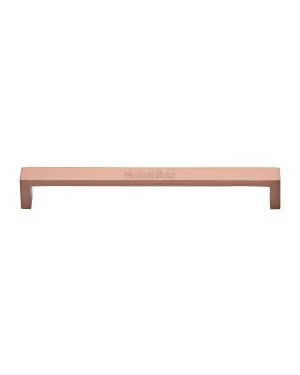Heritage Brass Cabinet Pull Wide Metro Design 203mm CTC Satin Rose Gold Finish