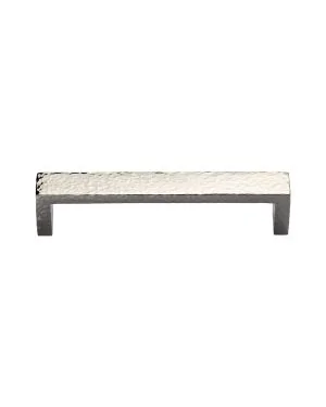 Heritage Brass Cabinet Pull Hammered Wide Metro Design 101mm CTC Polished Nickel Finish