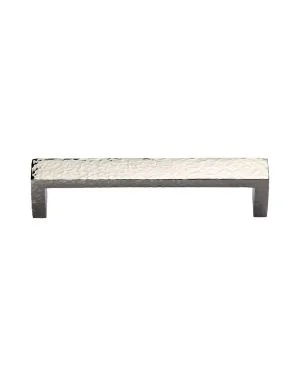 Heritage Brass Cabinet Pull Hammered Wide Metro Design 128mm CTC Polished Nickel Finish