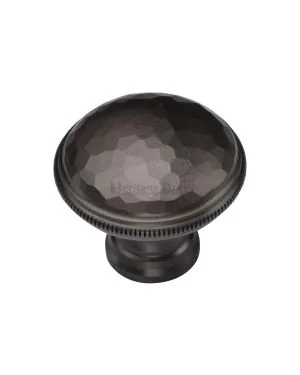 Heritage Brass Cabinet Knob Hand Beaten Design 32mm Matt Bronze finish