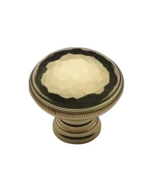 Heritage Brass Cabinet Knob Hand Beaten Design 32mm Polished Brass finish