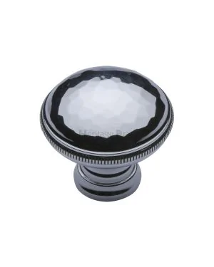 Heritage Brass Cabinet Knob Hand Beaten Design 32mm Polished Chrome finish