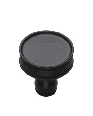 Heritage Brass Cabinet Knob Venetian Design 32mm Matt Black finish