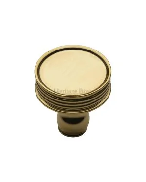 Heritage Brass Cabinet Knob Venetian Design 32mm Polished Brass finish