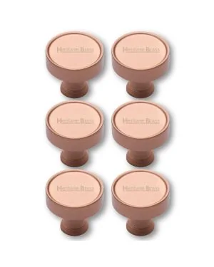 Heritage Brass Cabinet Knob Florence Design 32mm Satin Rose Gold finish