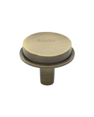 Heritage Brass Cabinet Knob Flat Top Design 32mm Antique Brass finish