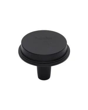 Heritage Brass Cabinet Knob Flat Top Design 32mm Matt Black finish