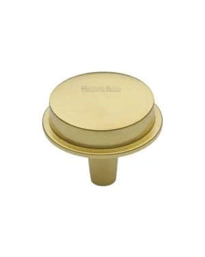 Heritage Brass Flat Round Knob Design 32 mm Polished Brass finish