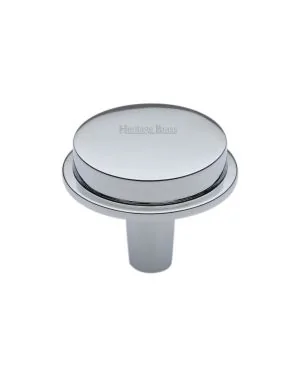 Heritage Brass Flat Round Knob Design 32 mm Polished Chrome finish