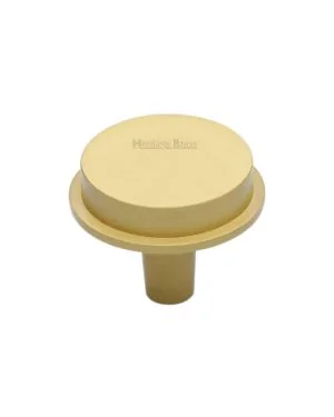 Heritage Brass Flat Round Knob Design 32 mm Satin Brass finish