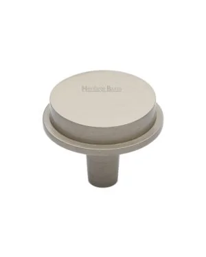 Heritage Brass Flat Round Knob Design 32 mm Satin Nickel finish