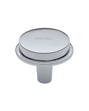 Heritage Brass Flat Round Knob Design 38 mm Polished Chrome finish