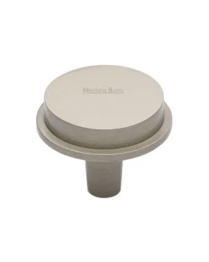 Heritage Brass Flat Round Knob Design 38 mm Satin Nickel finish