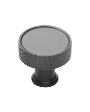Heritage Brass Cabinet Knob Florence Knurled Design 32mm Matt Bronze finish