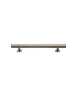 Heritage Brass Cabinet Pull Square Design with Footings 128mm CTC Antique Brass finish