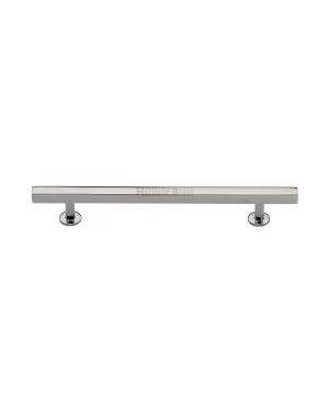 Heritage Brass Cabinet Pull Square Design with Footings 160mm CTC Polished Nickel finish