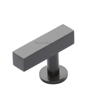 Heritage Brass Cabinet Knob Offset Square Design 44mm Matt Bronze finish