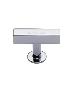 Heritage Brass Cabinet Knob Symmetrical Square Design 44mm Polished Chrome finish
