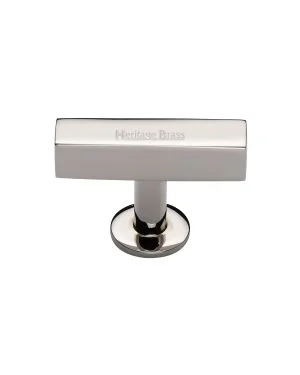 Heritage Brass Cabinet Knob Symmetrical Square Design 44mm Polished Nickel finish