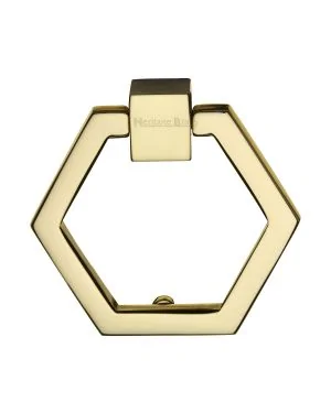 Heritage Brass Cabinet Drop Pull Hexagon Design 51mm Polished Brass finish