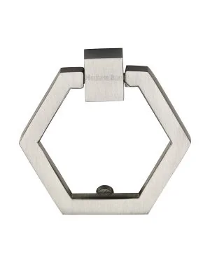 Heritage Brass Cabinet Drop Pull Hexagon Design 51mm Satin Nickel finish