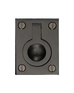 Heritage Brass Cabinet Pull Flush Ring Design 38mm Matt Bronze finish