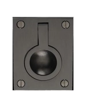 Heritage Brass Cabinet Pull Flush Ring Design 50mm Matt Bronze finish