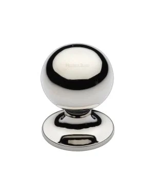 Heritage Brass Cabinet Knob Ball Design 25mm Polished Nickel finish
