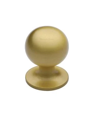 Heritage Brass Cabinet Knob Ball Design 25mm Satin Brass finish