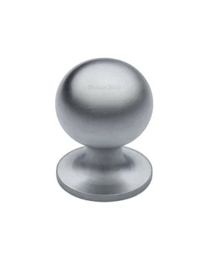 Heritage Brass Cabinet Knob Ball Design 25mm Satin Chrome finish