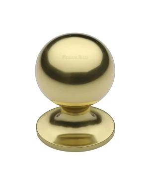 Heritage Brass Cabinet Knob Ball Design 32mm Polished Brass finish
