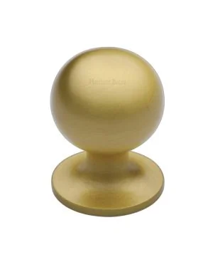 Heritage Brass Cabinet Knob Ball Design 32mm Satin Brass finish