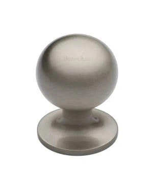 Heritage Brass Cabinet Knob Ball Design 32mm Satin Nickel finish