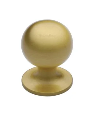 Heritage Brass Cabinet Knob Ball Design 38mm Satin Brass finish