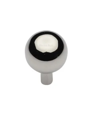 Heritage Brass Cabinet Knob Sphere Design 22mm Polished Nickel finish