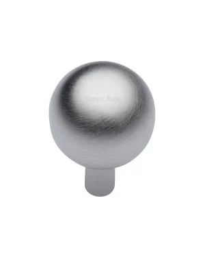 Heritage Brass Cabinet Knob Sphere Design 28mm Satin Chrome finish