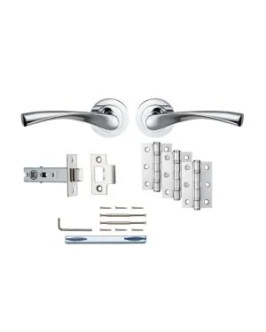 Calypso Handle Latch Pack - Polished Chrome - Essential Door Pack