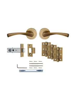 Calypso Handle Latch Pack - Parisian Bronze - Essential Door Pack