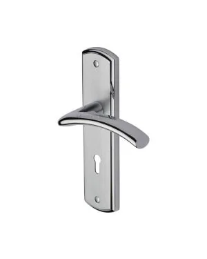 Heritage Brass Door Handle Lever Lock Centaur Design Apollo finish