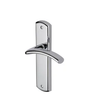 Heritage Brass Door Handle Lever Latch Polished Chrome finish