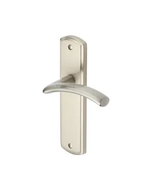 Heritage Brass Door Handle Lever Latch Centaur Design Satin Nickel finish